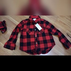 Toddler Long Sleeve Button-Down Flannel Shirt